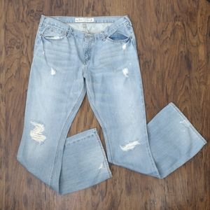 Vintage Y2K light wash distressed Hollister low rise flare/ bootcut jeans sz 30